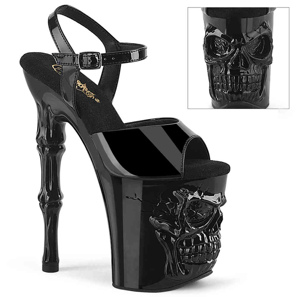 Pleaser - RAPTURE-809 Knöchelriemen-Sandale, Poledance Schuhe - Schwarz